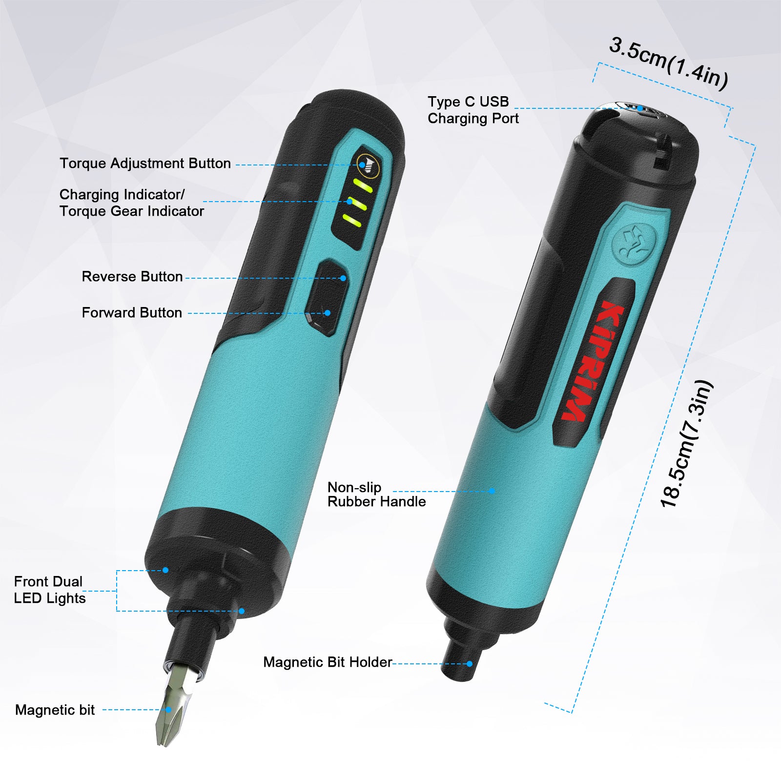 Kiprim  ES2 Electric Screwdriver 4V Torque Cordless Screwdriver Gun