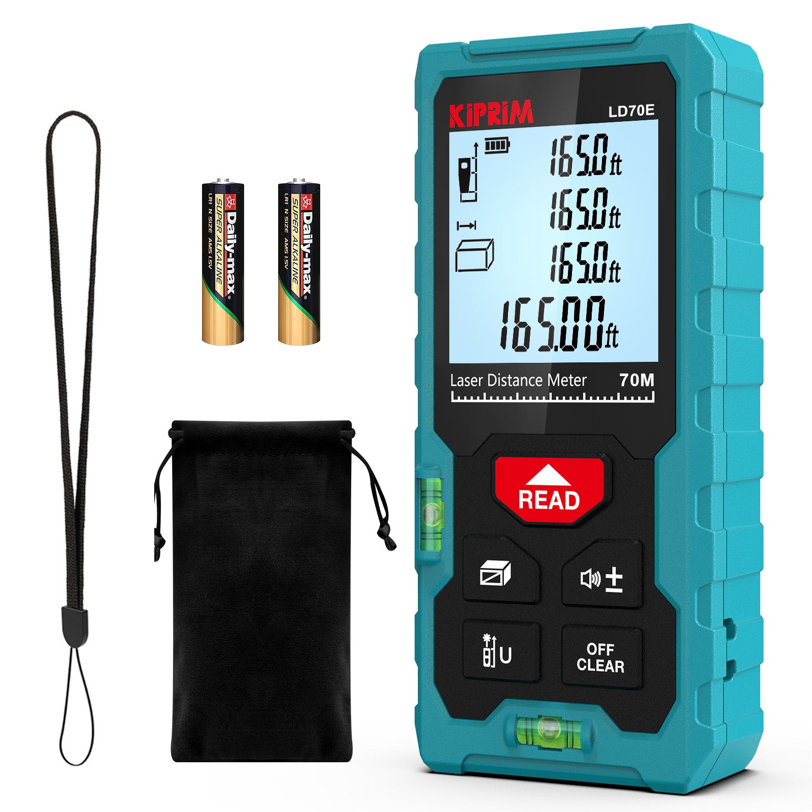 Kiprim LD70E Laser Distance Measure 229ft Laser Tape Measure 70M