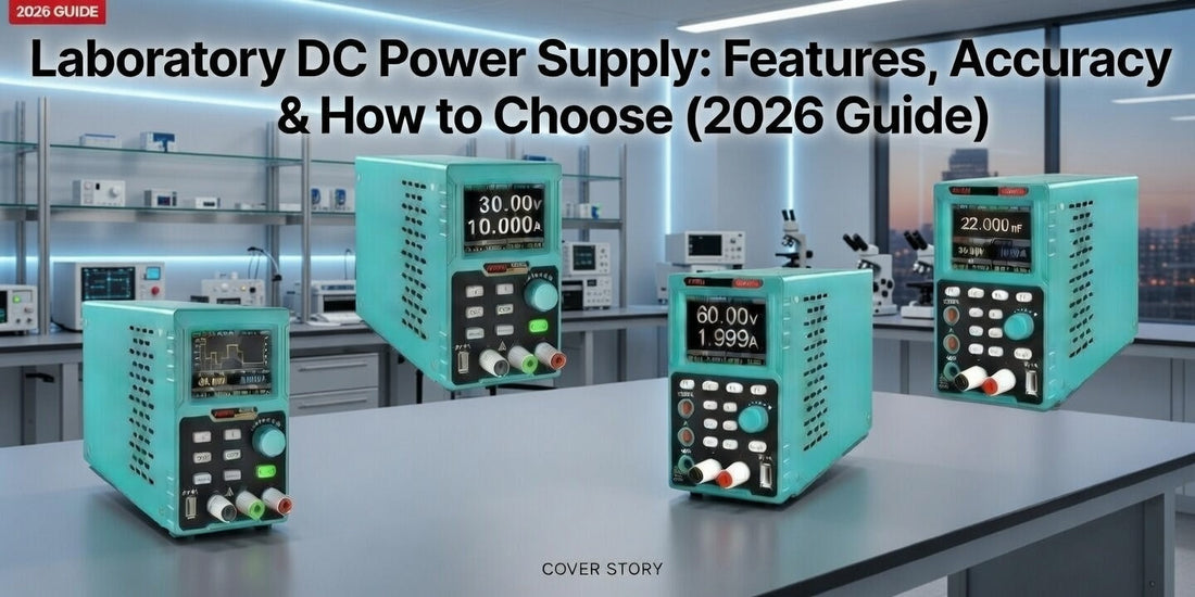 Laboratory DC Power Supply overview with different models showcasing features and accuracy in a lab setting.