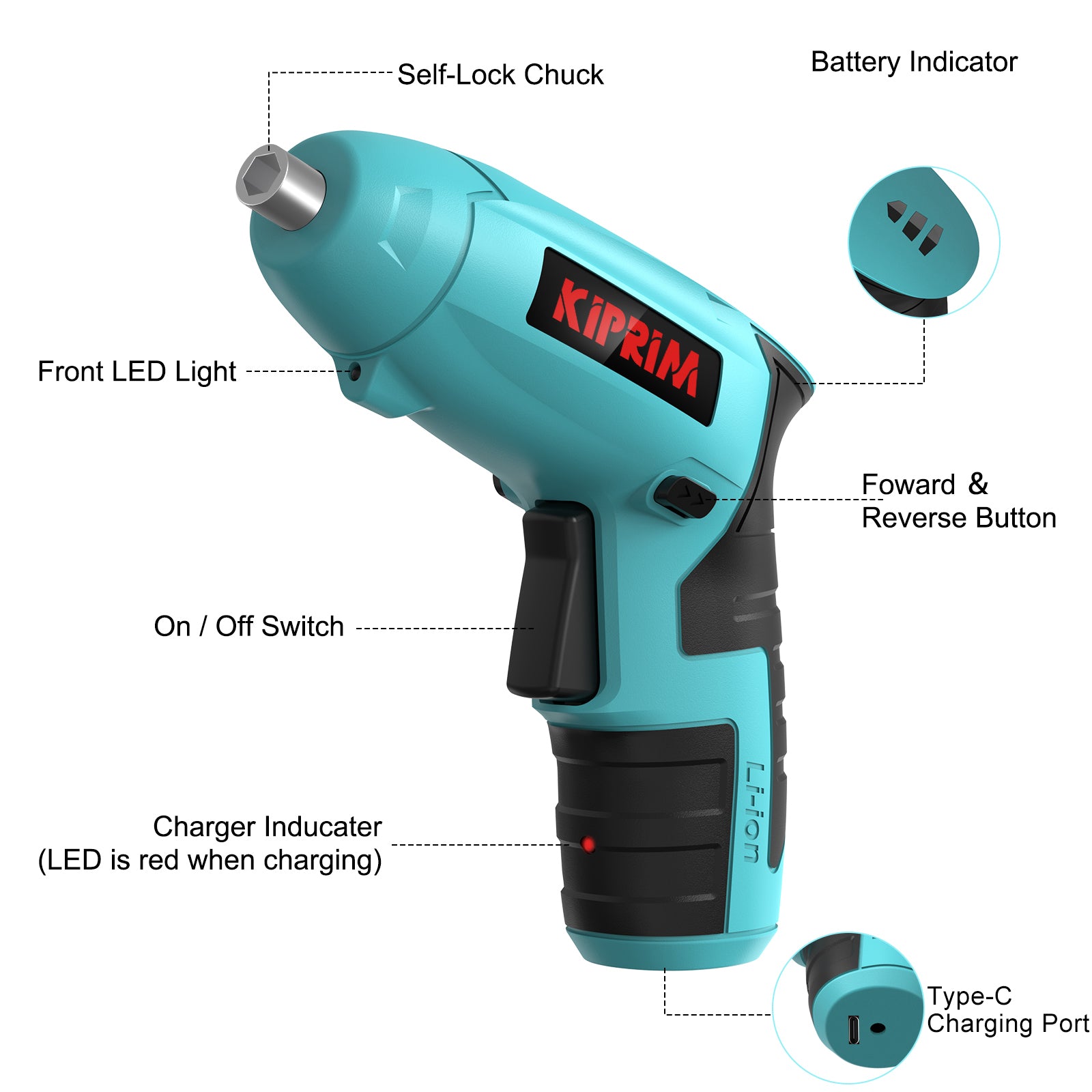 Kiprim ES3 Small 4V Electric Screwdriver