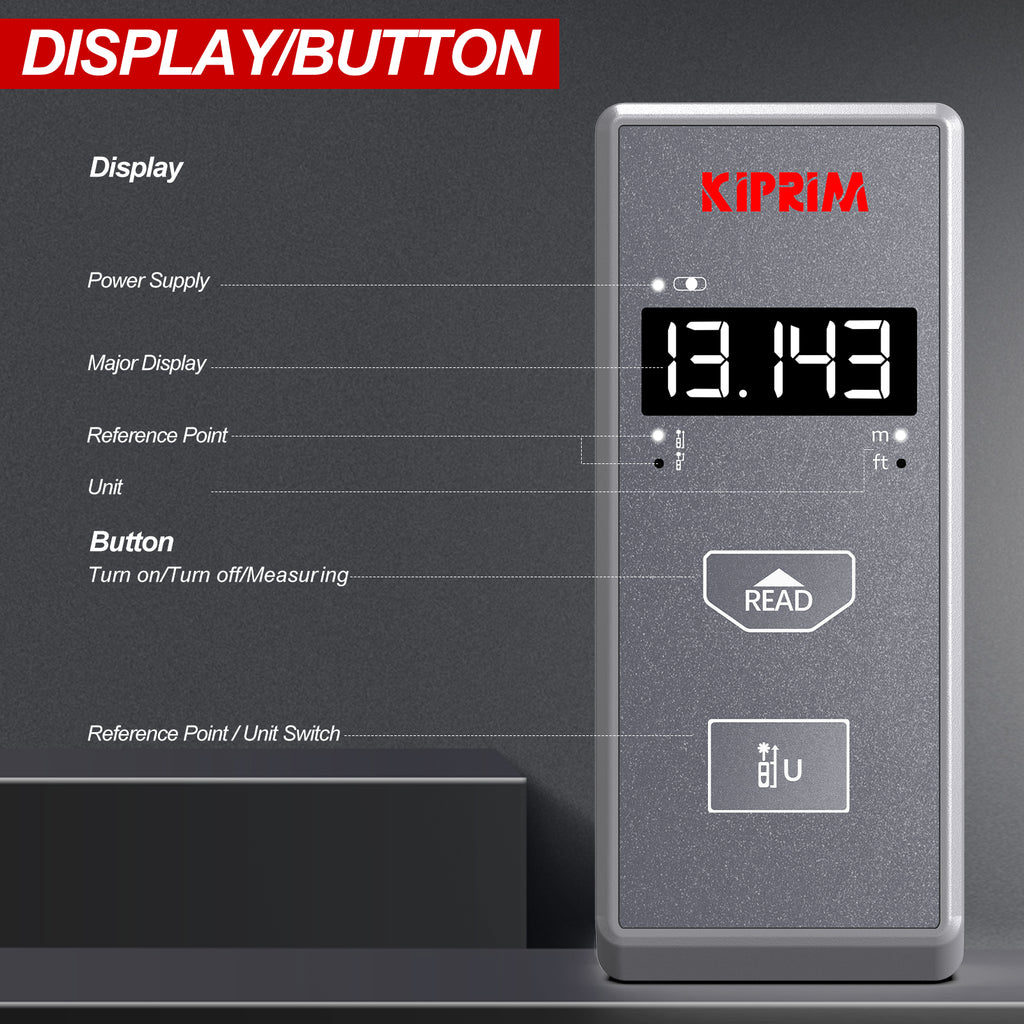 Kiprim LD70M Laser Distance Meter 229 ft Measure 70m