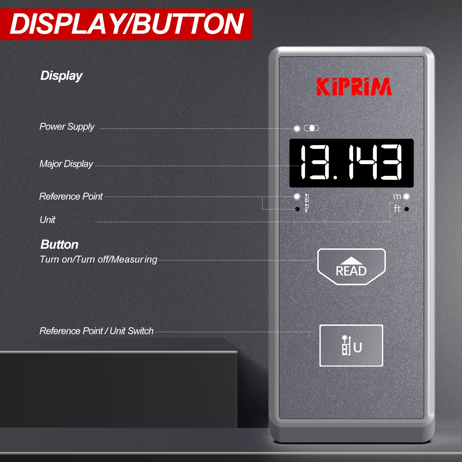 Kiprim LD70M Laser Distance Meter 229 ft Measure 70m