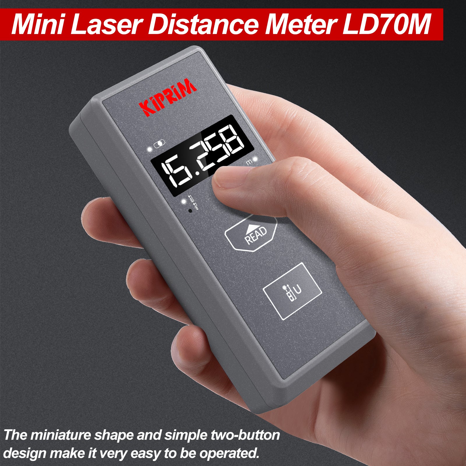 Kiprim LD70M Laser Distance Meter 229 ft Measure 70m