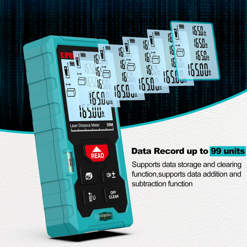 Kiprim LD50E Laser Distance Measure 165ft Kiprim Laser Tape Measure 50M