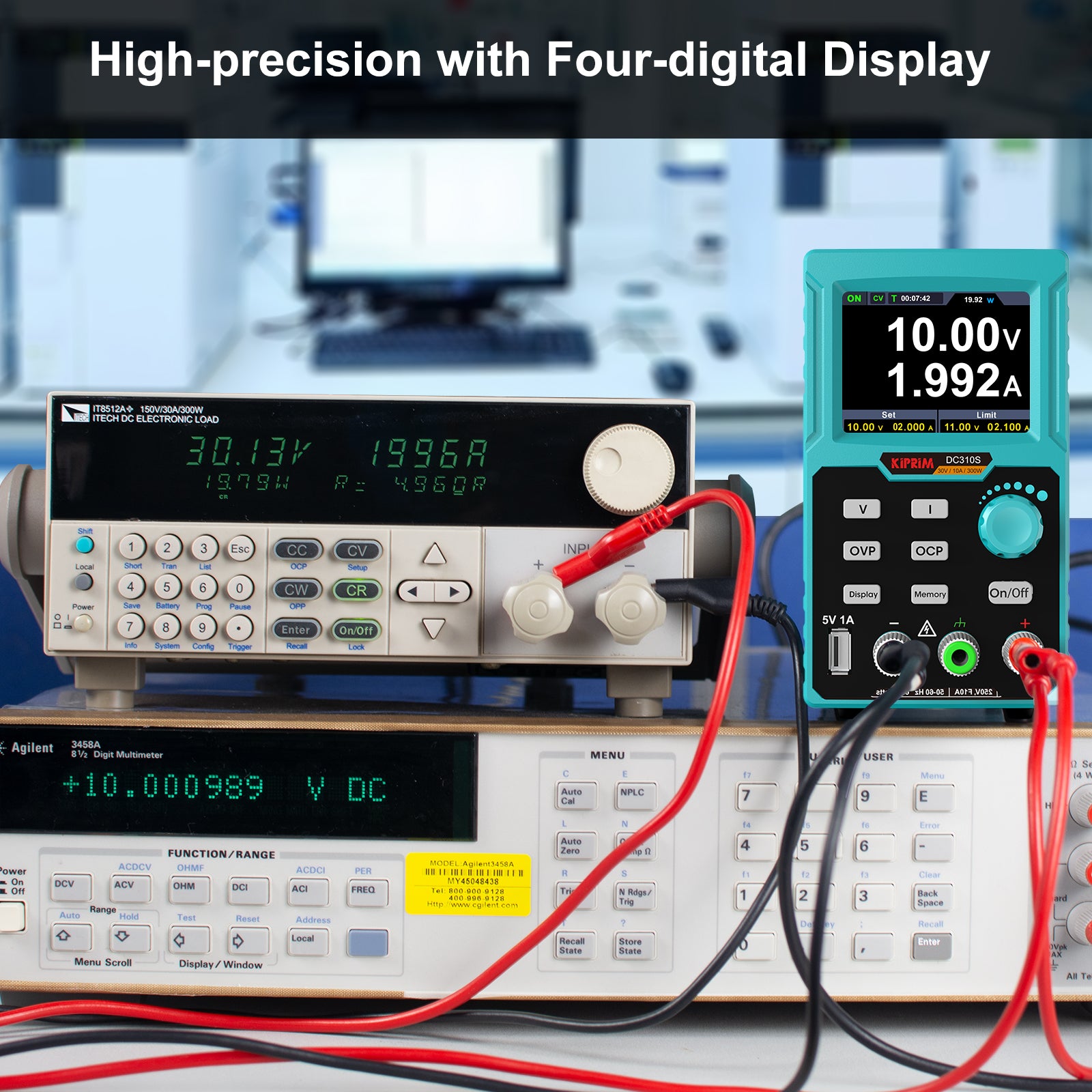 Kiprim DC310S Programmable DC Power Supply (0-30 V 0-10 A) 110V Input