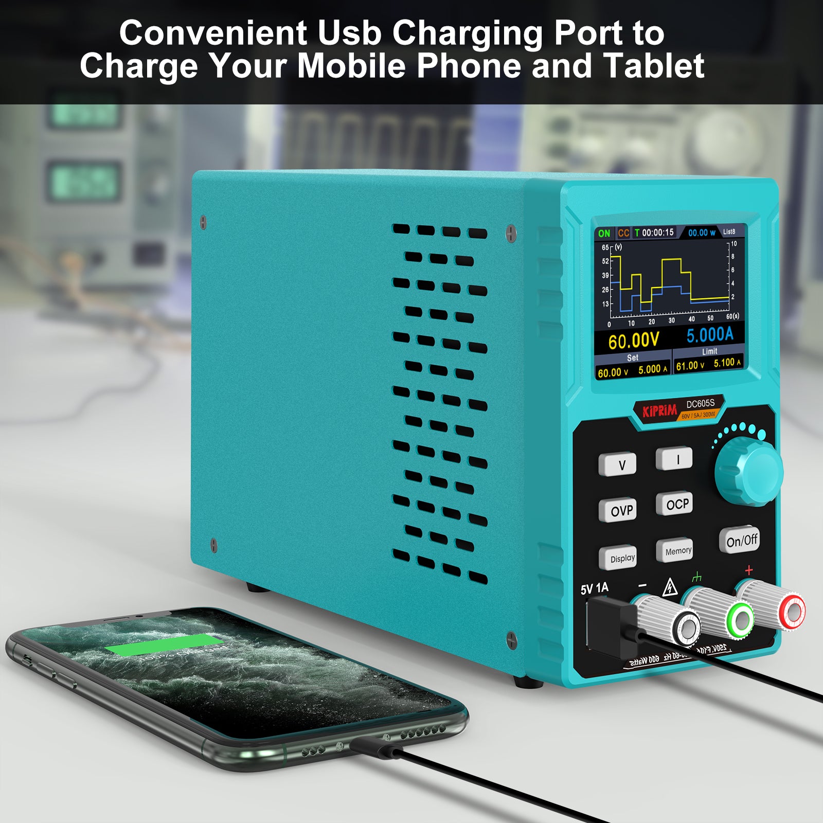 Kiprim DC605S DC Power Supply (0-60 V 0-5 A) 110V