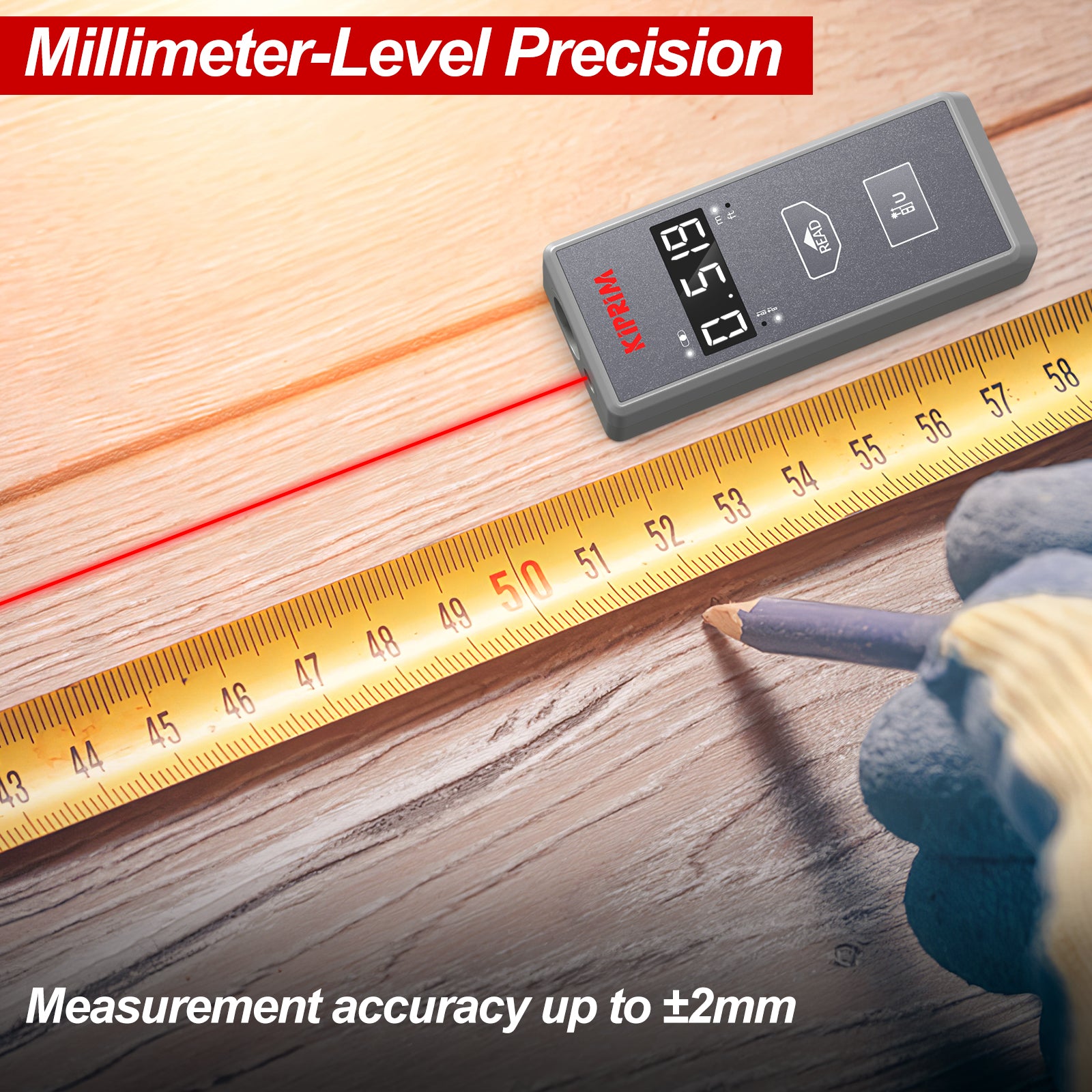 Kiprim LD70M Laser Distance Meter 229 ft Measure 70m