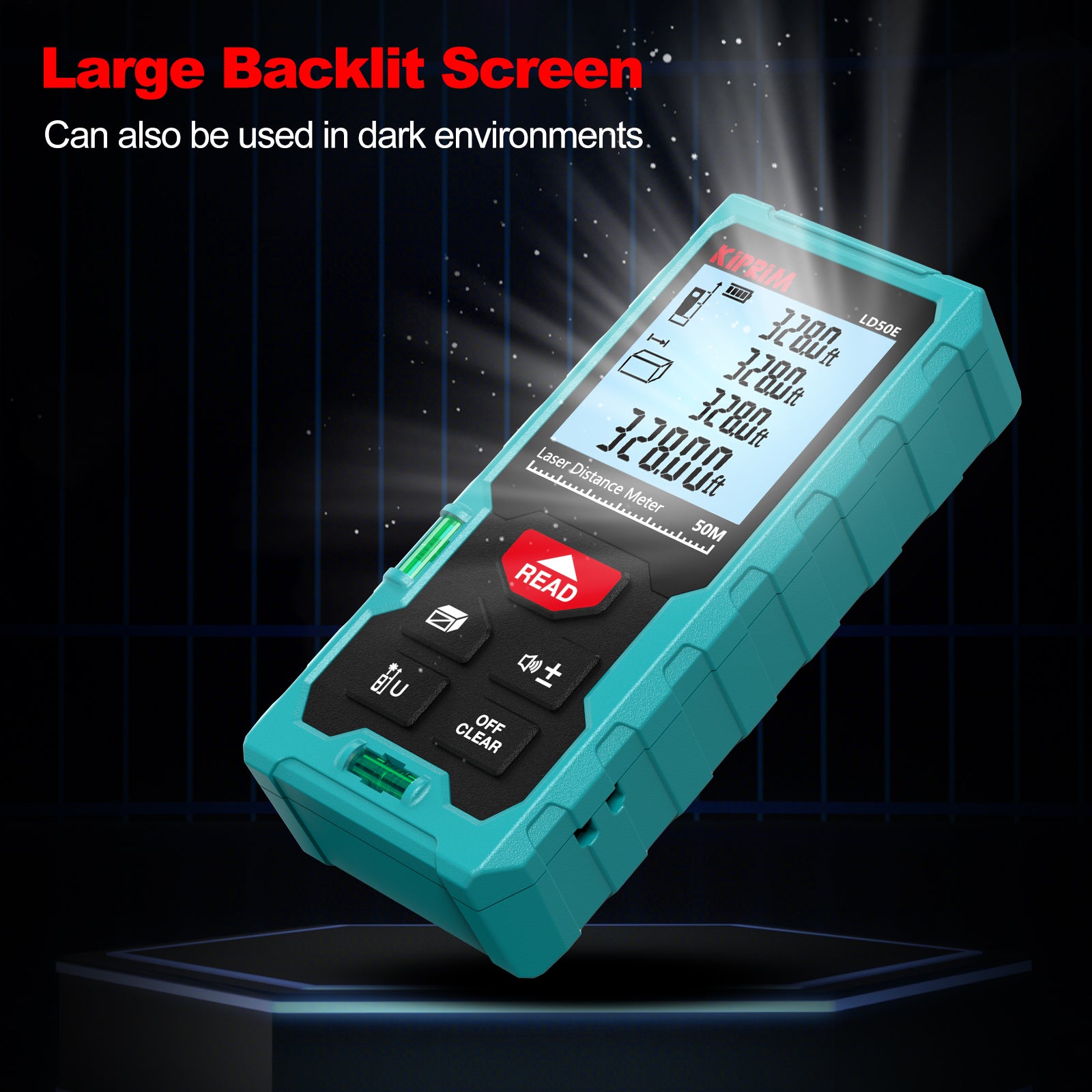 Kiprim LD50E Laser Distance Measure 165ft Kiprim Laser Tape Measure 50M