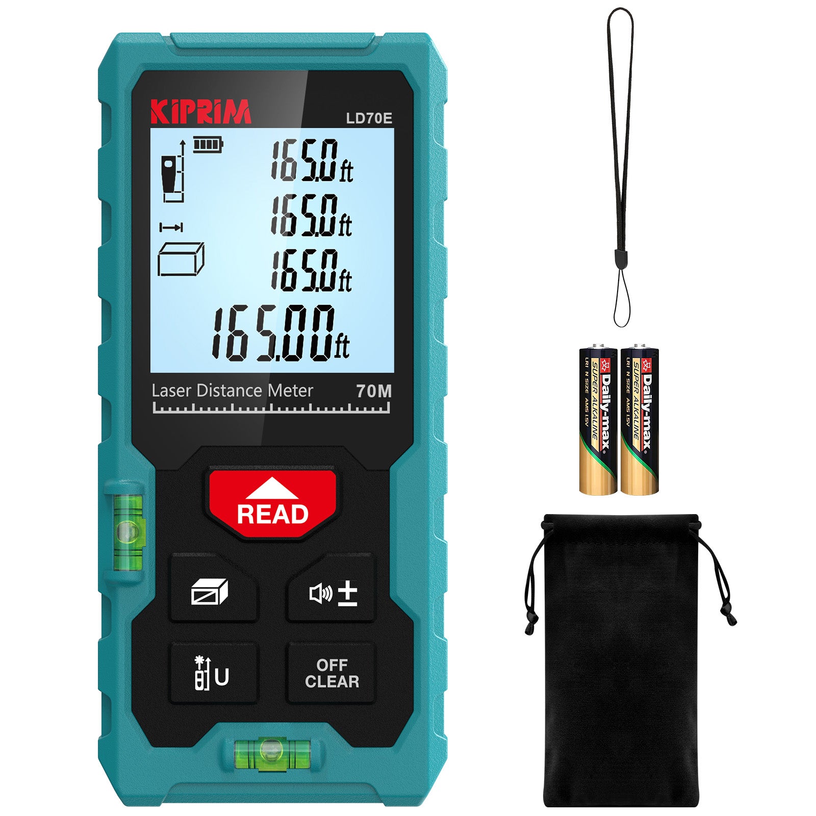 Kiprim LD70E Laser Distance Measure 229ft Laser Tape Measure 70M