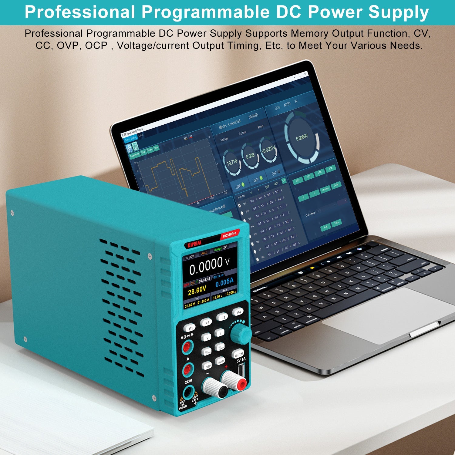 Kiprim DC310Pro 2-in-1 Programmable DC Power Supply 30V/10A
