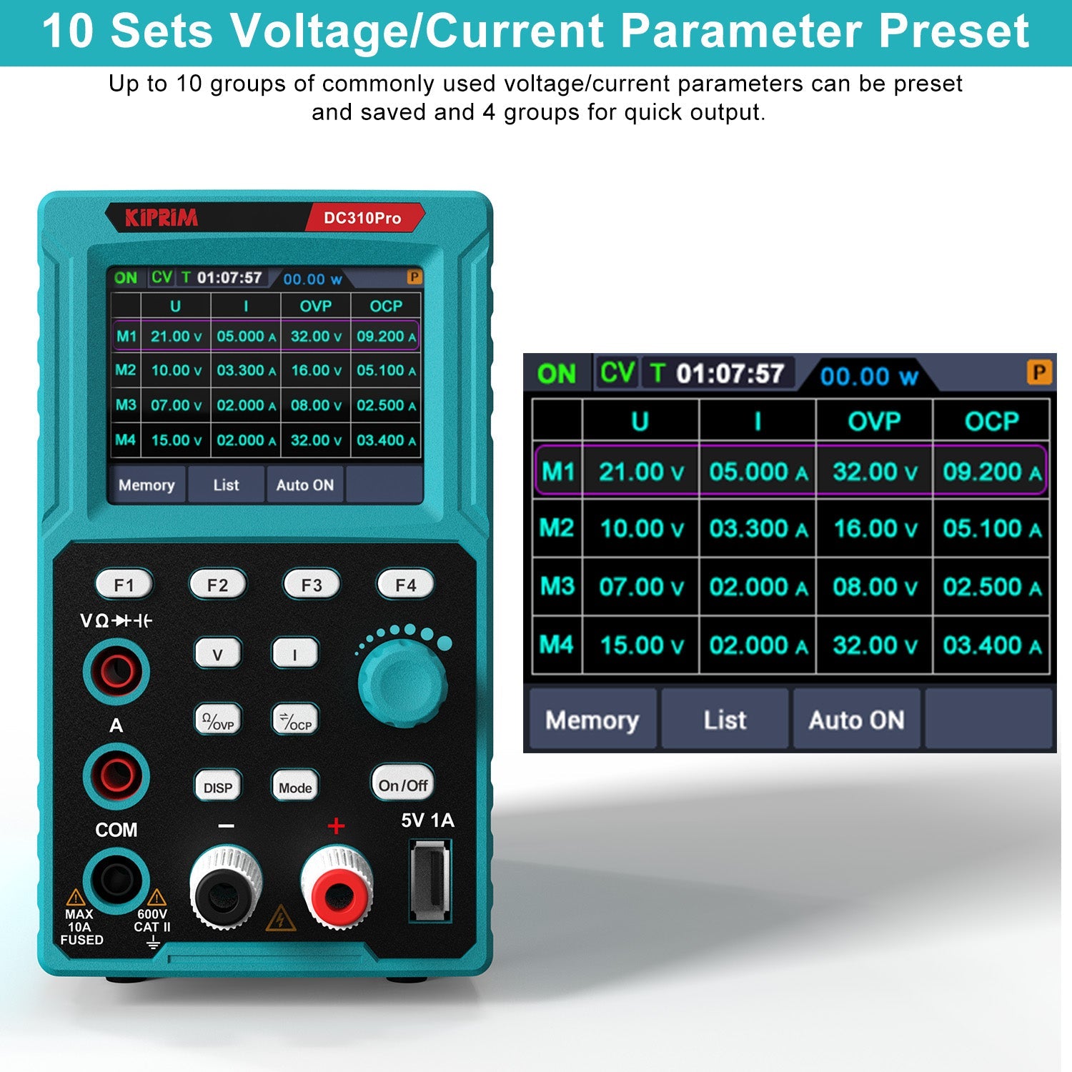 Kiprim DC310Pro 2-in-1 Programmable DC Power Supply 30V/10A