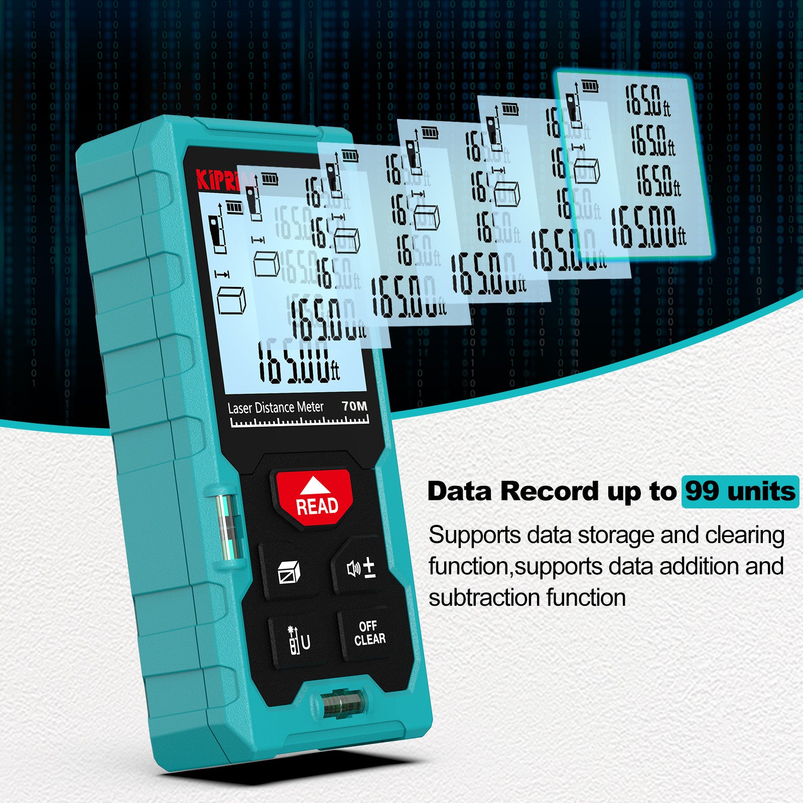 Kiprim LD70E Laser Distance Measure 229ft Laser Tape Measure 70M