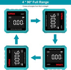 Kiprim AG01 Digital Inclinometer - Digital Level with 3 Sided Magnetic Foot, LCD Backlight, Absolute/Relative Measurement, Ideal for Woodwork, Construction & DIY