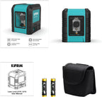 Kiprim Laser Level Self-Leveling Green Beam Horizontal and Vertical Cross-Line Laser for Construction,Picture Hanging,Wall Writing Painting,Home Renovation,Floor Tile, Carrying Pouch, Battery Included