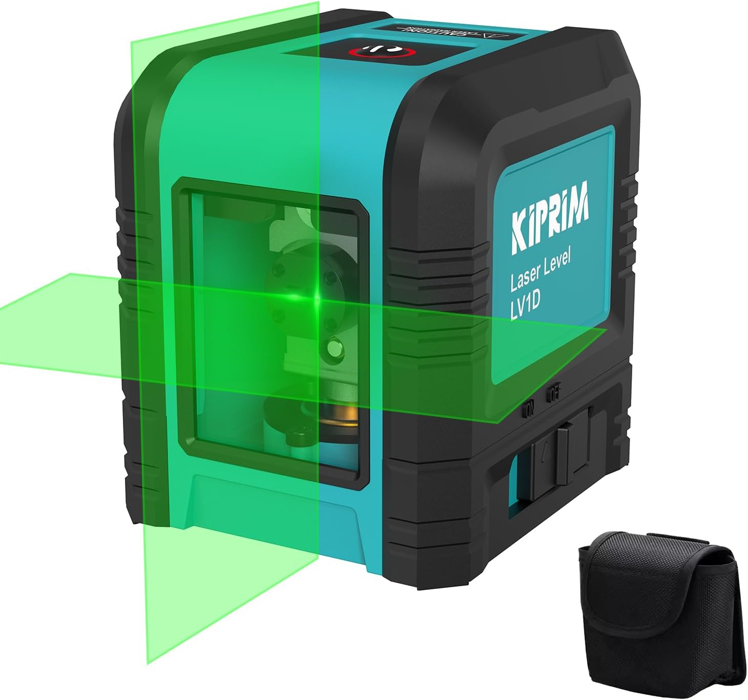 Kiprim Laser Level Self-Leveling Green Beam Horizontal and Vertical Cross-Line Laser for Construction,Picture Hanging,Wall Writing Painting,Home Renovation,Floor Tile, Carrying Pouch, Battery Included