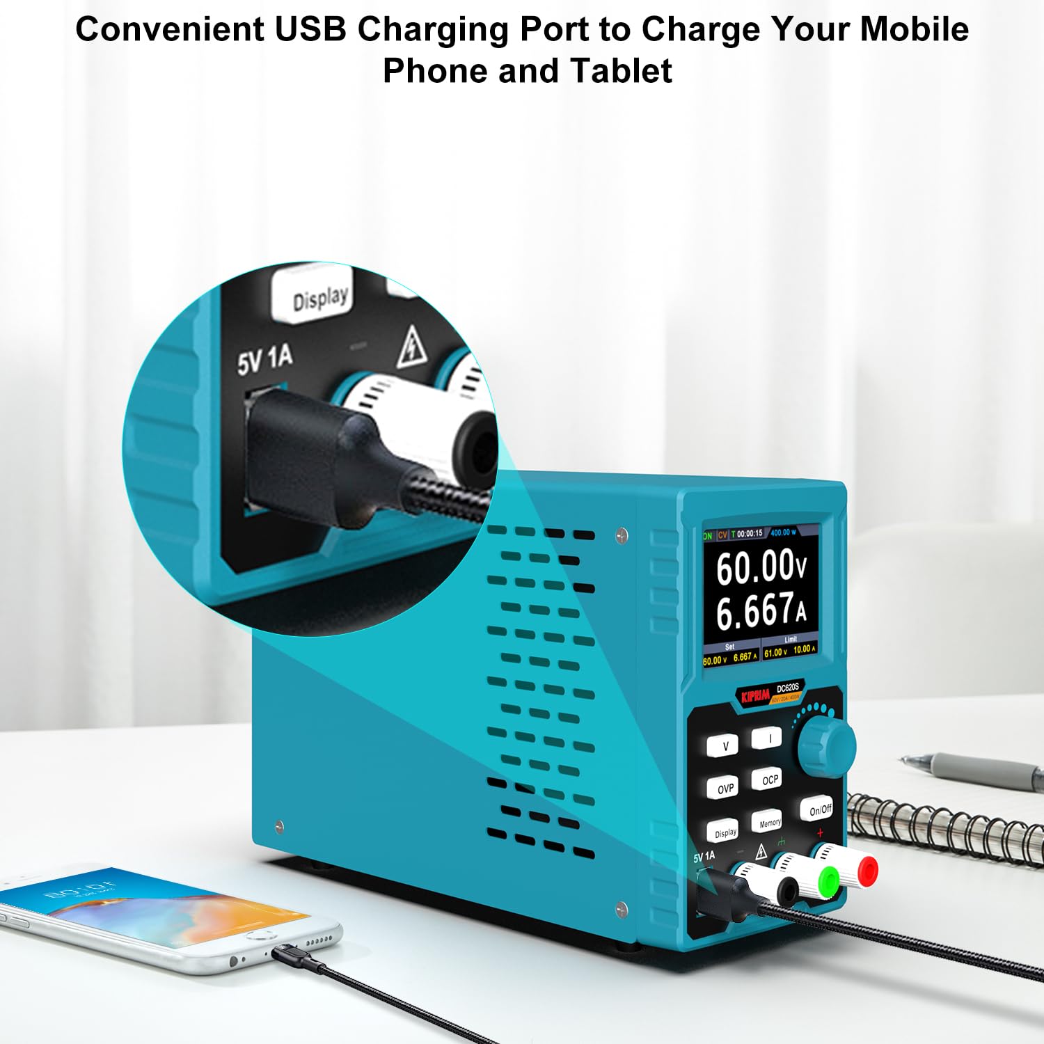 Kiprim DC620S 400W DC Power Supply (0-60 V 0-20 A)