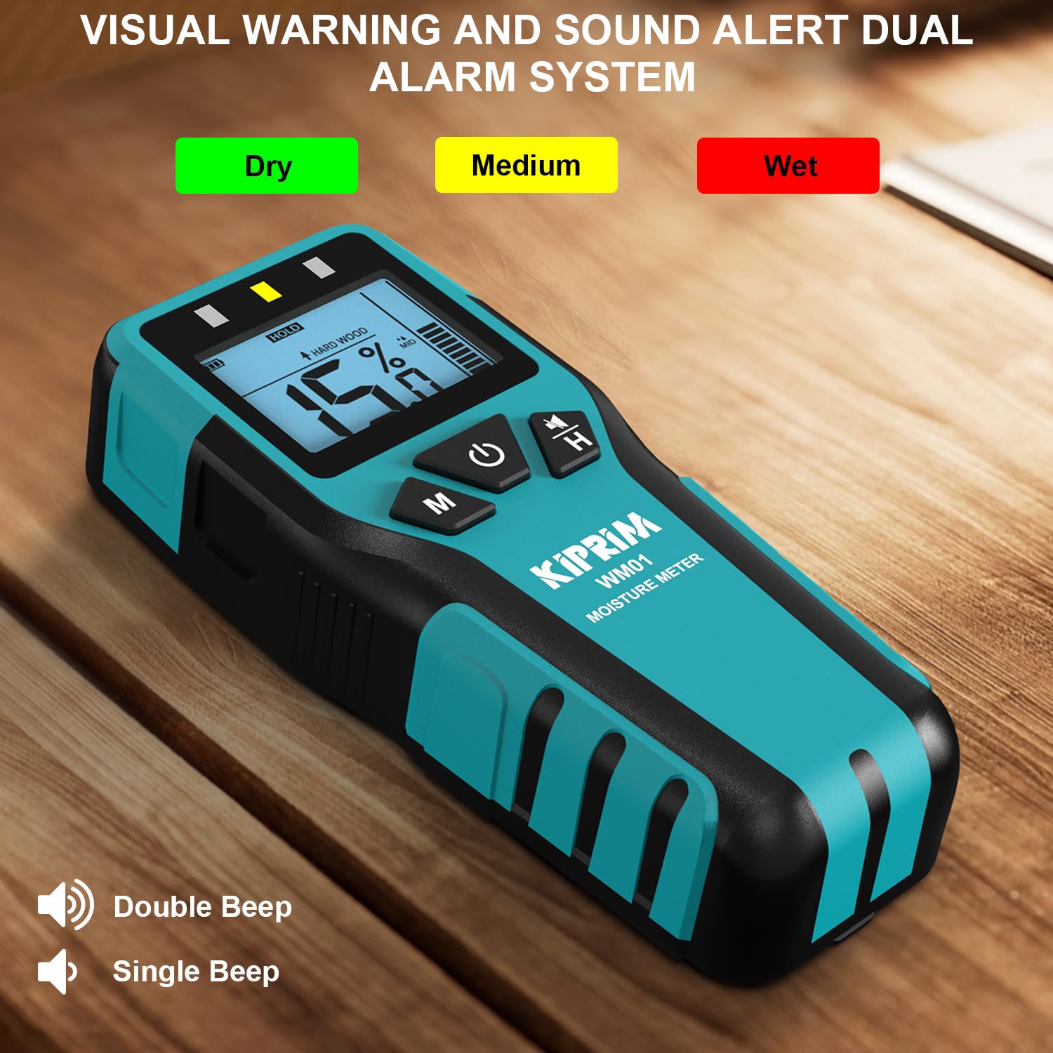 Kiprim® Feuchtigkeitsmesser Pinless WM01 – für Holz, Boden & Wände - Kiprim