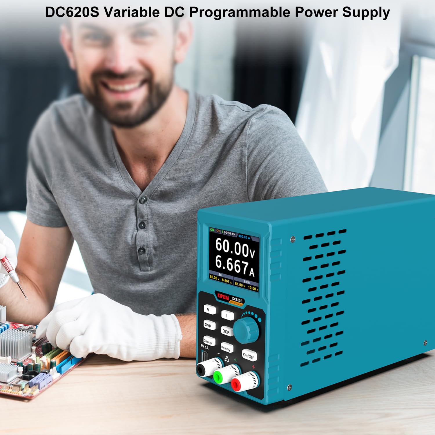 Kiprim DC620S 400W DC Power Supply (0-60 V 0-20 A)
