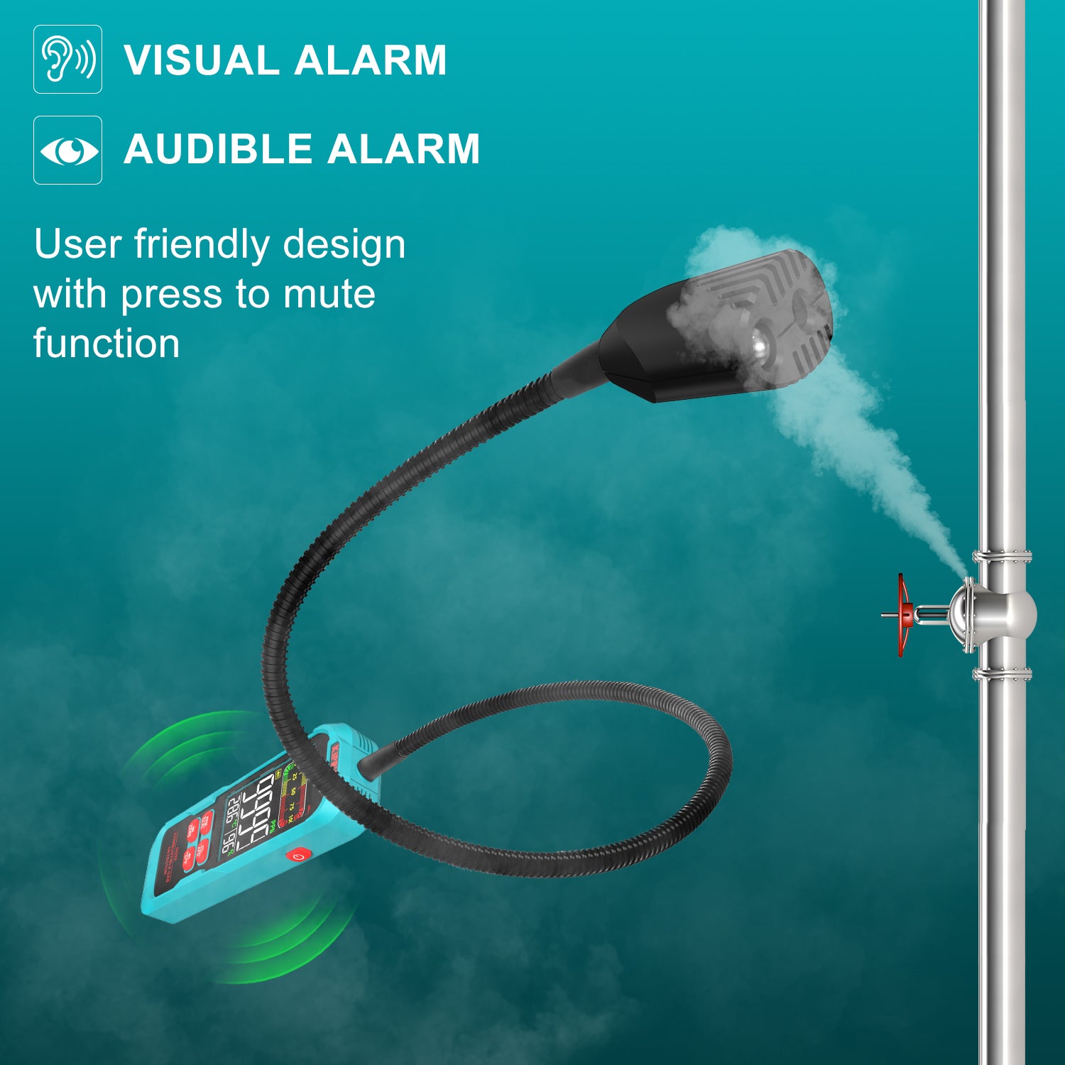 Kiprim GD02 Gas Leak Detector with Extended 15.7-Inch Gooseneck