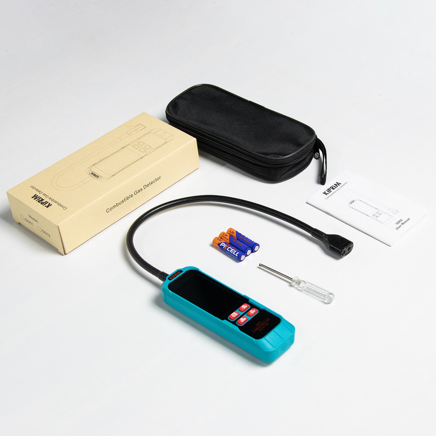 Kiprim GD02 Gas Leak Detector with Extended 15.7-Inch Gooseneck