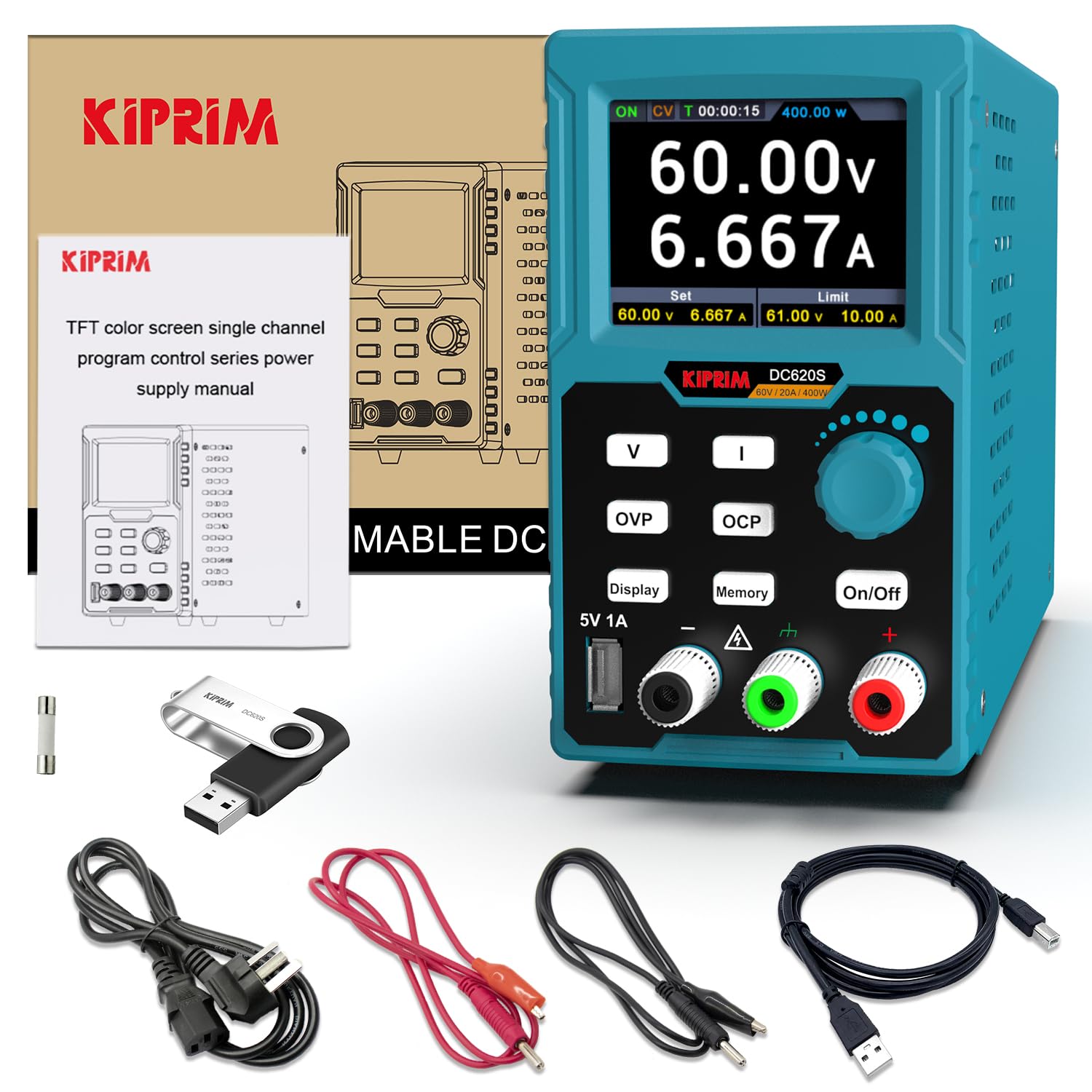 Kiprim DC620S 400W DC Power Supply (0-60 V 0-20 A)