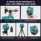 Kiprim LV4D laser level 4x360 Professional 16 Linien 40M adjustable lifting platform and mounting options