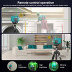 Kiprim LV4D laser level 4x360 Professional 16 Linien 40M demonstrating remote control operation and brightness adjustments.